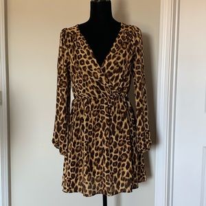 V neck Cheetah print dress